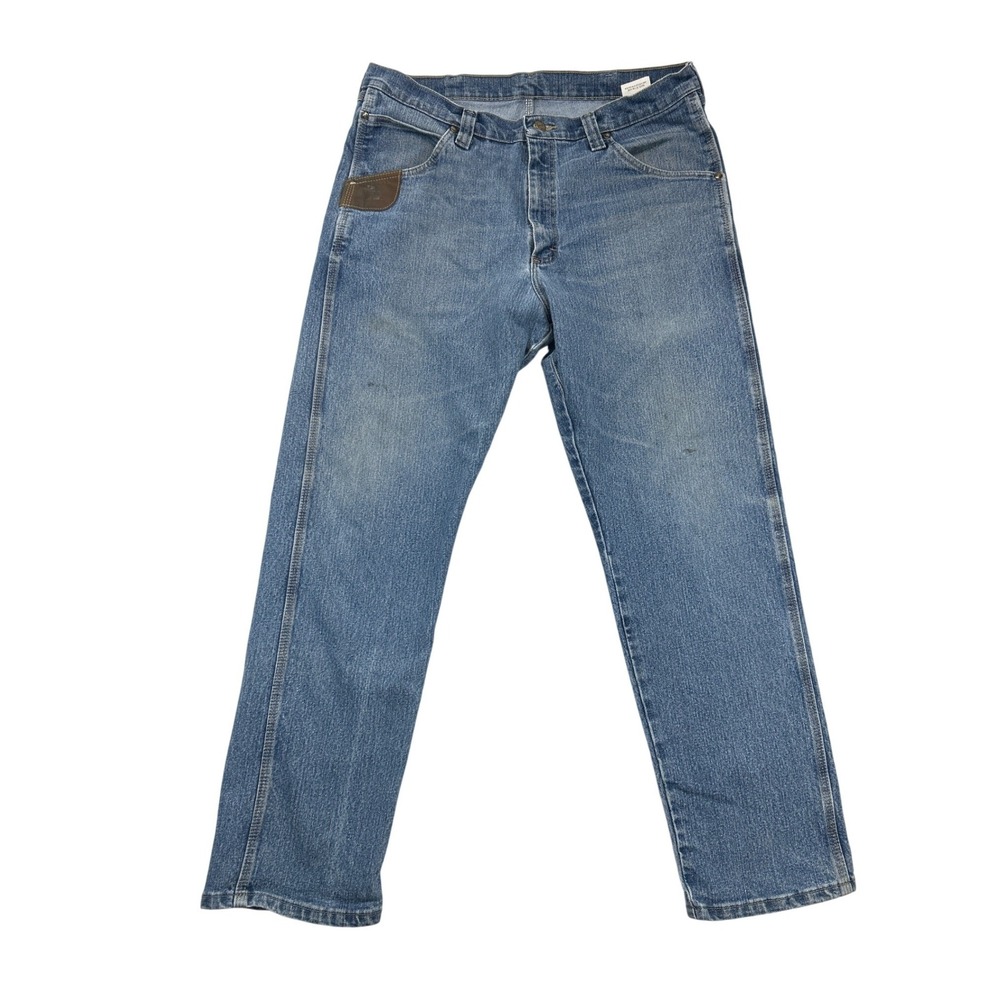 Wrangler Riggs Workwear Jeans Mens 38x32‎ Blue Straight Leg Denim